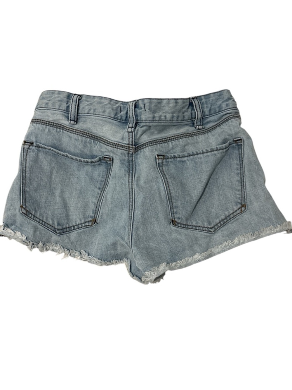 Free People Light Wash Distressed Denim Shorts - Picture 2 of 4